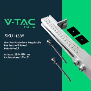 V-TAC Supporto Posteriore Regolabile 280-415 mm per Pannelli Solari - foto 4