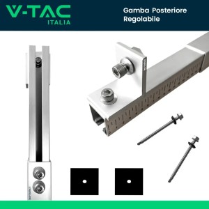 V-TAC Supporto Posteriore Regolabile 280-415 mm per Pannelli Solari - foto 5