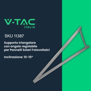 V-TAC Supporto triangolare regolabile 10°-15° per pannelli solari - foto 2