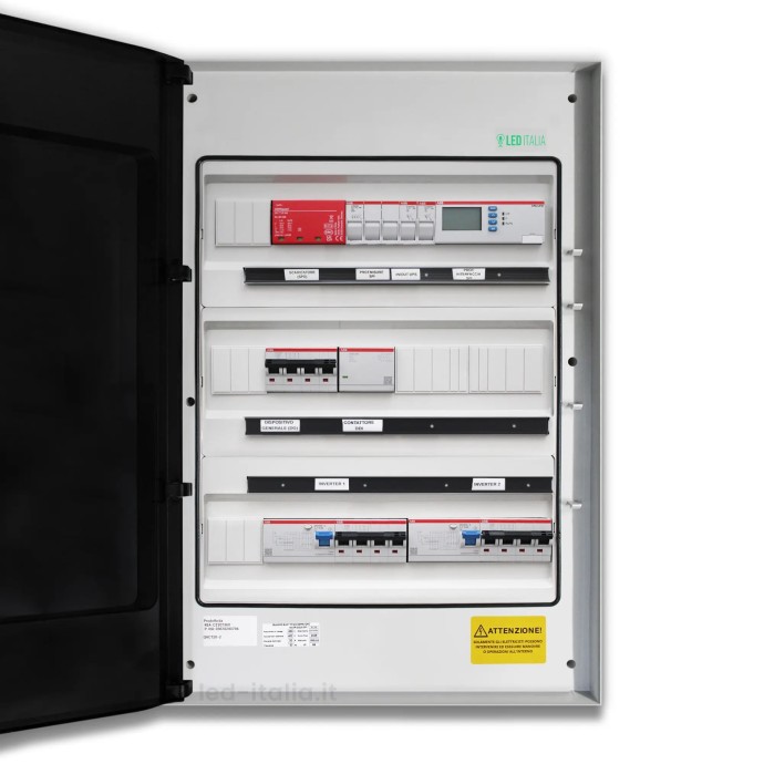 V-TAC Quadro AC trifase 20 kW, 2 inverter, 32A, SPD, IP65, 54 moduli