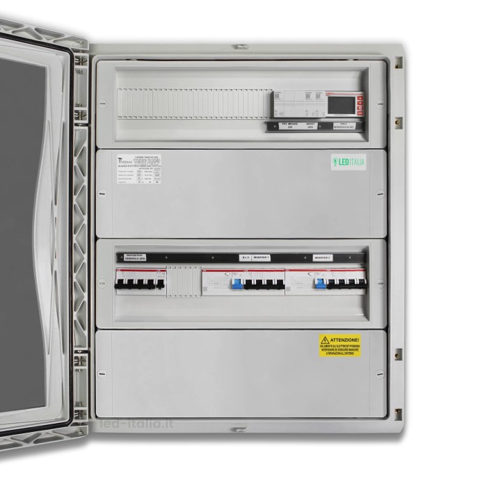 V-TAC Quadro AC Trifase 30 kW per 2 Inverter, ABB 50A, SPD IP65