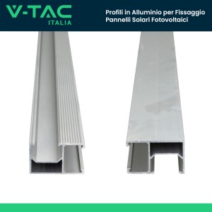V-TAC Profili Argento 2 m per Pannelli Solari, 4 Pezzi - foto 3