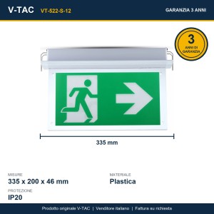 V-TAC PRO Lampada LED di emergenza 2 W Samsung da incasso - foto 3