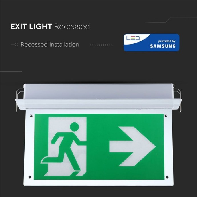 V-TAC PRO Lampada LED di emergenza 2 W Samsung da incasso