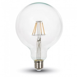 LED Bulb 6W Filament E27 G125 Clear Cover 6400K