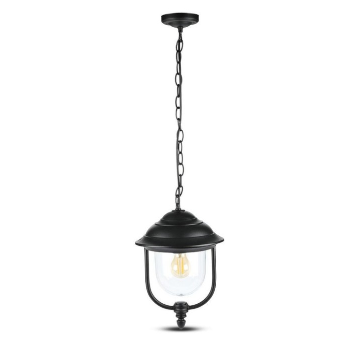 Garden Lamp with Clear Pc Cover Black Garden Lamp with Clear Pc Cover Black