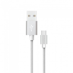 1m Micro USB Cable Silver Platinum Series