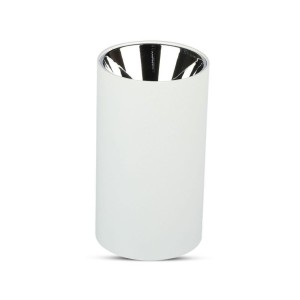 GU10 Fitting Round White + Chrome