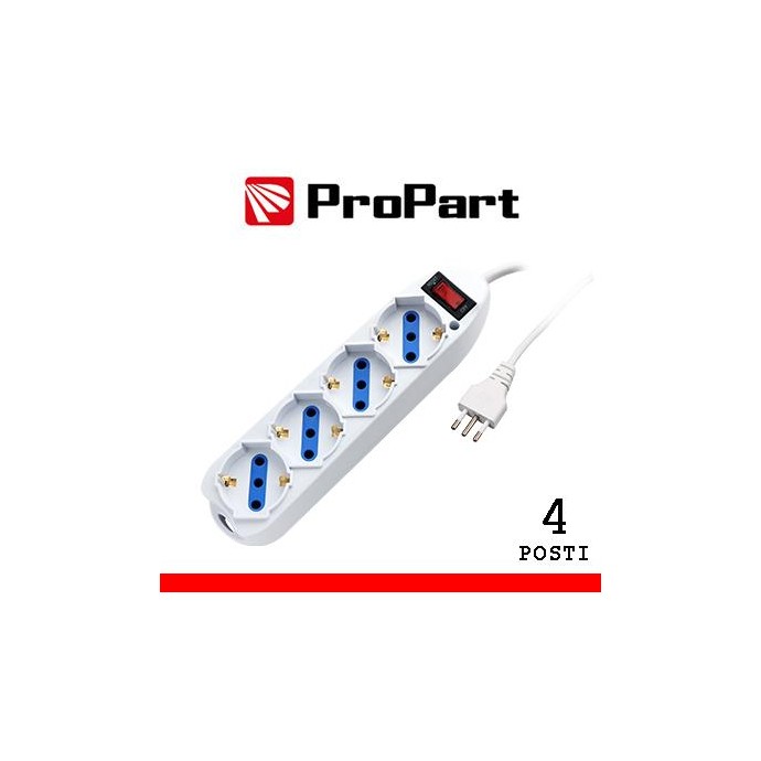 Multipresa 4pos bipasso/schuko spina10A +interr. Multipresa 4pos bipasso/schuko spina10A +interr.