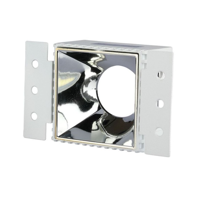 GU10 Fitting Square with White Frame + Chrome Reflector GU10 Fitting Square with White Frame + Chrome Reflector