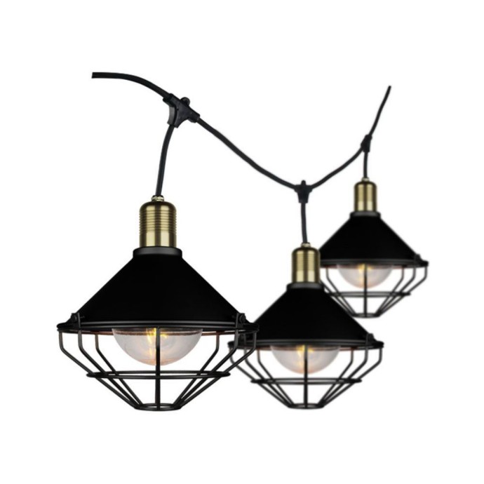 LED String Ligh 3m with 6 Bulbs Matt Black IP65 LED String Ligh 3m with 6 Bulbs Matt Black IP65
