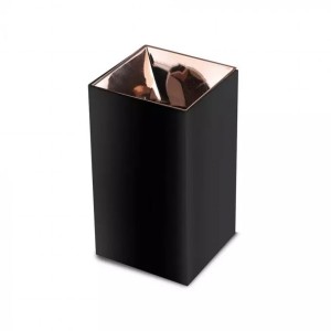 GU10 Fitting Square Black + Rose Gold