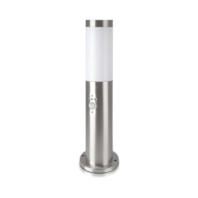 E27 Bollard Lamp 45cm PIR Sensor with Stainless Steel Body Satin Nickel IP44 E27 Bollard Lamp 45cm PIR Sensor with Stainless Steel Body Satin Nickel IP44