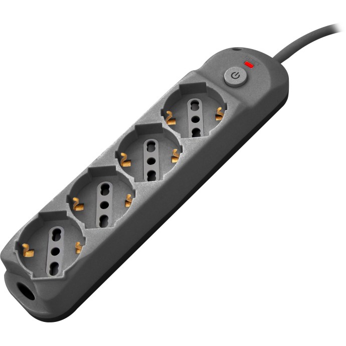 Multipresa 4pos bipasso/schuko + interrutt nuovo modello nera Multipresa 4pos bipasso/schuko + interrutt nuovo modello nera