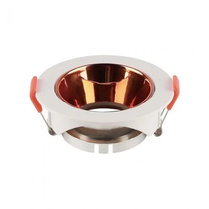 GU10 Fitting Round White Frame + Rose Gold Reflector GU10 Fitting Round White Frame + Rose Gold Reflector
