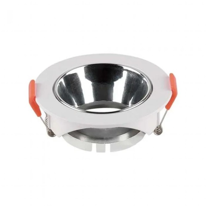 GU10 Fitting Round White Frame + Chrome Reflector GU10 Fitting Round White Frame + Chrome Reflector