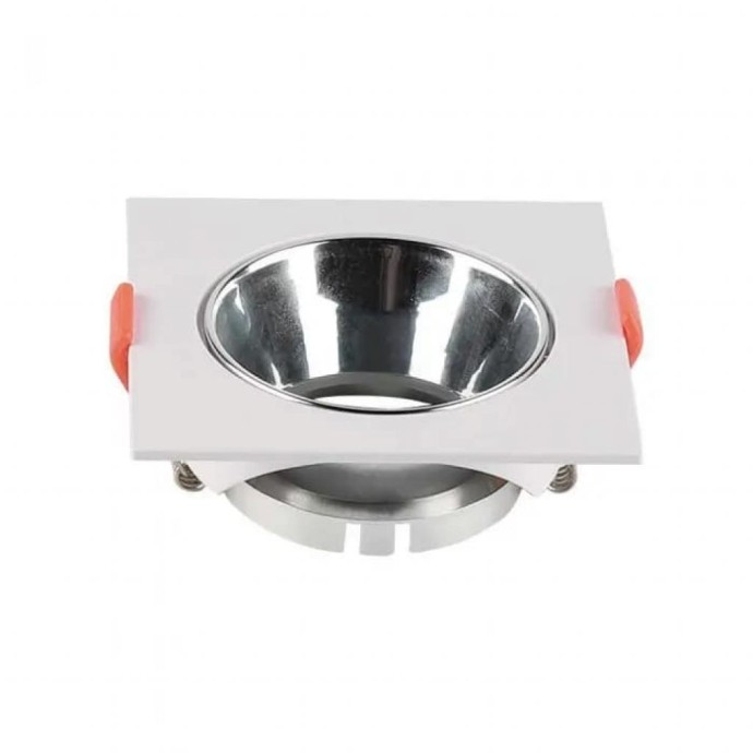 GU10 Fitting Square White Frame + Chrome Reflector GU10 Fitting Square White Frame + Chrome Reflector