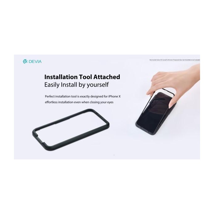 Pellicola vetro temperato Full 3D con dima per iPhone X Pellicola vetro temperato Full 3D con dima per iPhone X