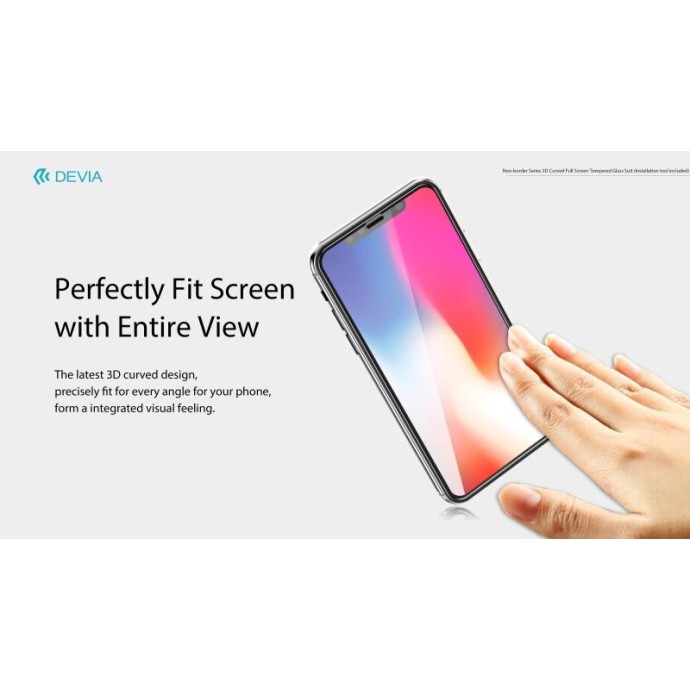 Vetro temperato 3D invisibile e antipolvere per iPhone X Vetro temperato 3D invisibile e antipolvere per iPhone X
