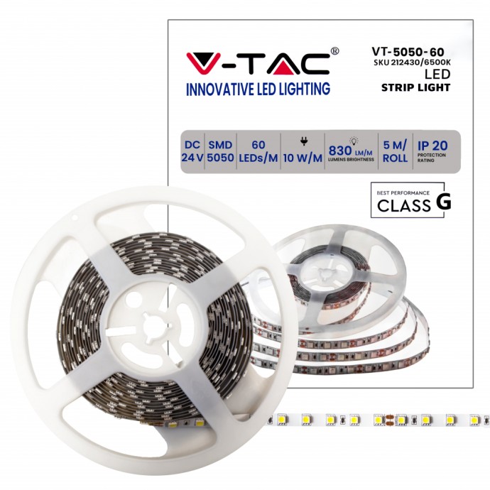 LED Strip SMD5050 60LEDs 24V 6500K IP20