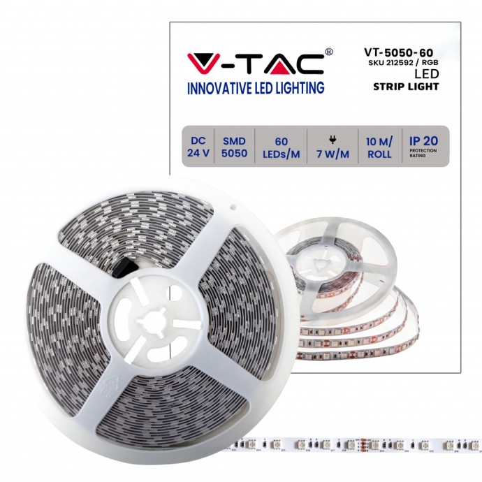 LED Strip SMD5050 60 LEDs 24V RGB IP20 10M