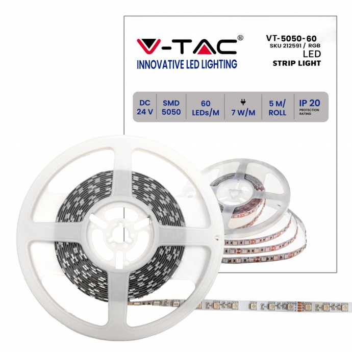 LED Strip SMD5050 60 LEDs 24V RGB IP20 5M LED Strip SMD5050 60 LEDs 24V RGB IP20 5M