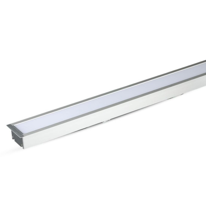 Plafoniera LED Chip Samsung a Incasso 40W Lineare Colore Argento 120cm 4000K Plafoniera LED Chip Samsung a Incasso 40W Lineare Colore Argento 120cm 4000K