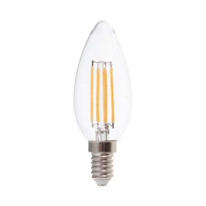 6W Candle Filament Bulb Clear Cover 3000K E14