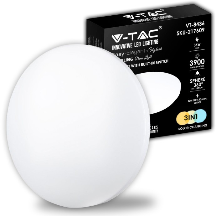 36W LED Dome Light 450mm with Milky Cover CCT:3In1 Round 36W LED Dome Light 450mm with Milky Cover CCT:3In1 Round