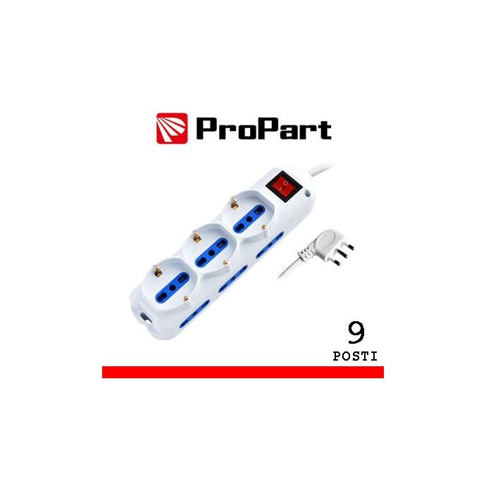 Multipresa 9pos bipasso + bipasso/schuko spina16A +int nera Multipresa 9pos bipasso + bipasso/schuko spina16A +int nera