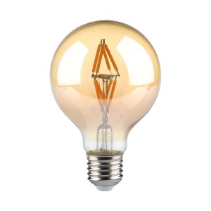 4W G80 LED Filament Bulb Amber Glass 2200K E27