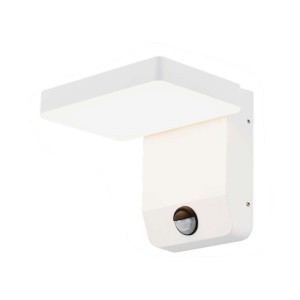 17W LED Wall Light with Sensor 3000K White Body Square IP65