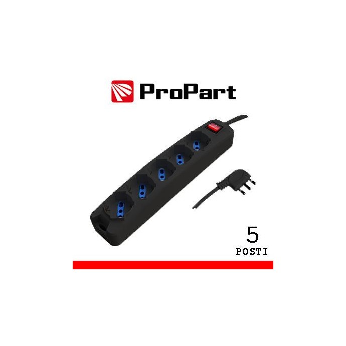 Multipresa 5pos bipasso/schuko spina16A +interr. NERA Multipresa 5pos bipasso/schuko spina16A +interr. NERA